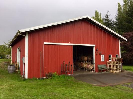 Limited signage, barn to look out for