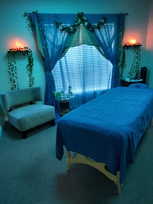 Updated picture of my breath with ease massage room.