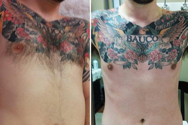 Man's Chest. He was very happy with the result.   Sorry. I will take better pictures next time. :)