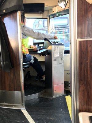 Boston tram  from the inside.