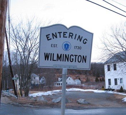 Entering Wilmington sign from Woburn.