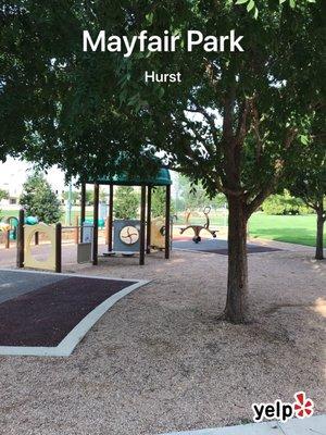 Great little park!  Lots of shade and it's perfect for special needs kiddos!  I had to park next door at the church.