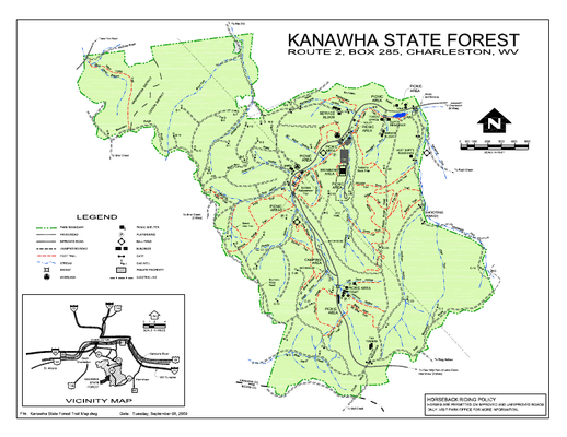 Map of the park trails