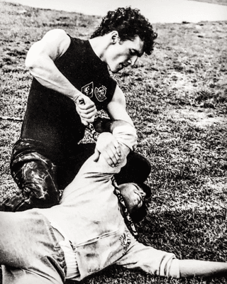 Guro Mark Mikita training with his longtime student and training partner Burton Richardson, circa 1986.