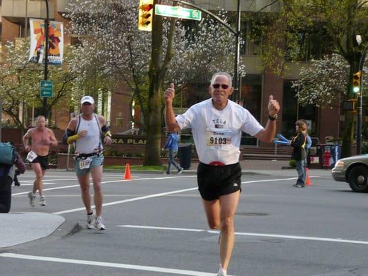 Dr. Goodman on his way to a 1:31:34 Half-Marathon