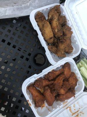 Jerk wings and boffa -que wings