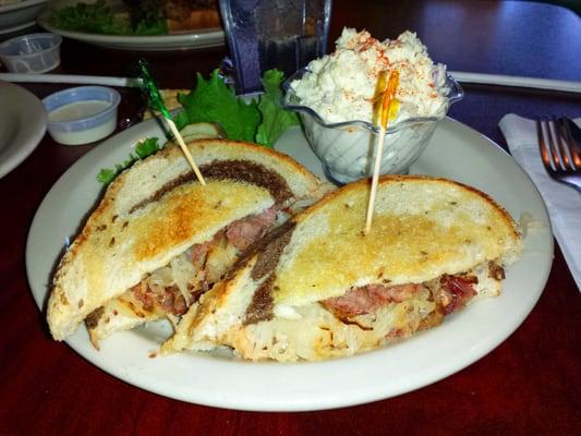 Reuben Sandwich with Potato Salad