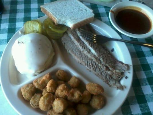 One meat brisket plate