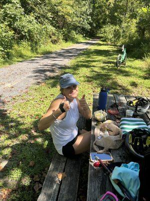 Greenbrier River Trail lunch break.