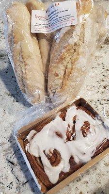 Artisana organic demi baguettes and cinnamon rolls