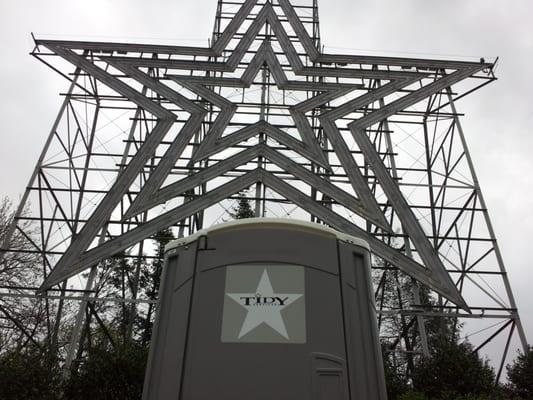 Roanoke Star with Tidy Services portable restroom.