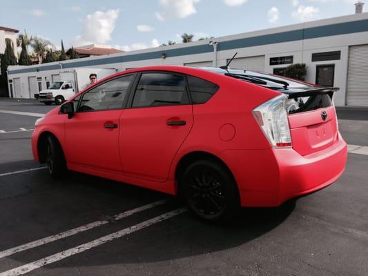 Prius Matte Red 
Wrapped By LoudOcean.com