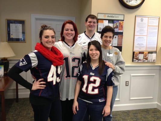 The Clinton Branch is ready to cheer on the Patriots!