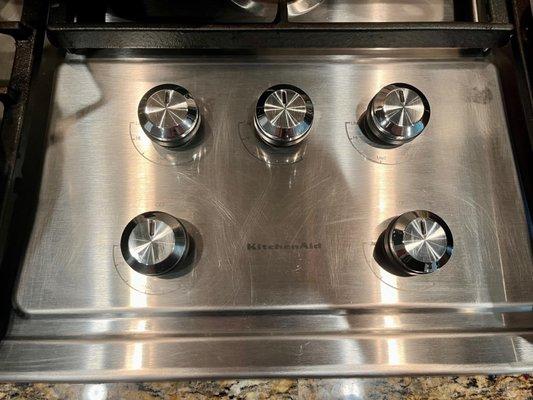 Damage to stainless cooktop