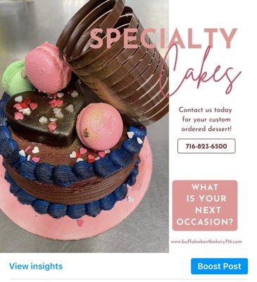 We make specialty Cakes for ANY occasion.