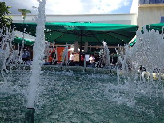 Patio with a fountain