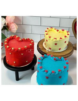 1 tier, 4" heart bento cakes