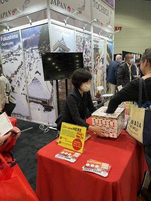 Cute and little entertaining to offer small prizes around country's booths