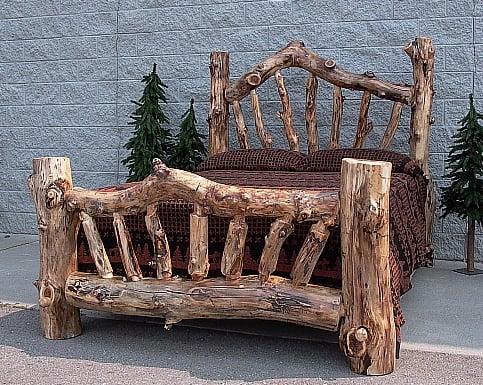 Rustic Aspen log bed.  Any size available