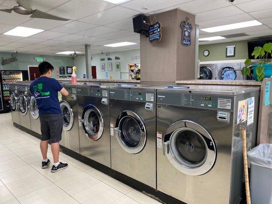 Staff is always cleaning even though the machines are still being use.