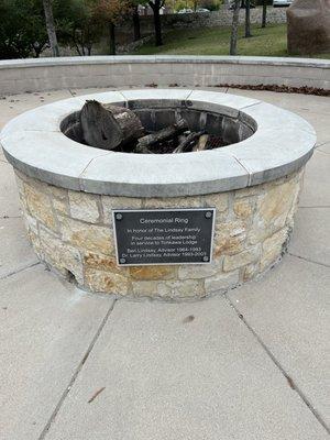 Fire pit on north side of park