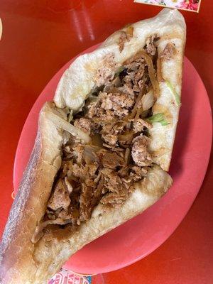 Chicken cheesesteak sandwich