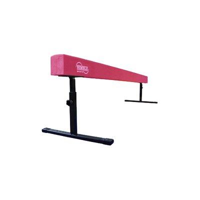 8ft Long Pink Suede Balance Beam adjusts from 12 inches high to 18 inches high.