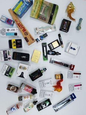 We have a wide variety of products in our store! From Vape, wraps, CBD, glass, and devices!