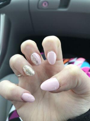 I got beautiful acrylic nails today at hobby nails