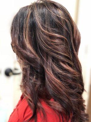 Merlot and caramel highlights