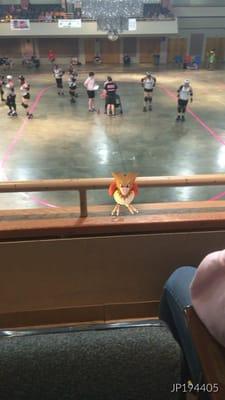 Chinpokemon hanging out at the Tragic City Rollers match