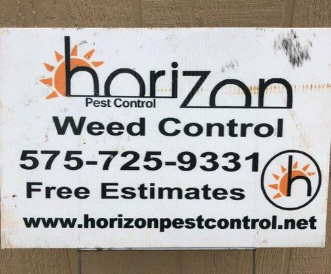 Horizon Lawn Weed Control Yard Sign