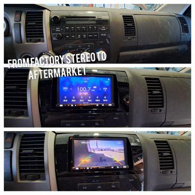 This Toyota tundra received a stereo upgrade with a BackUp Camera