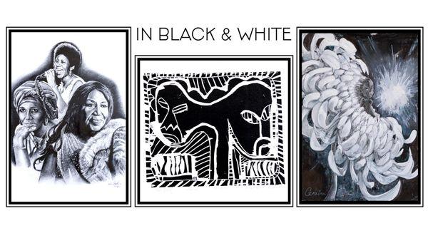 Graphic for "In Black & White" exhibition.