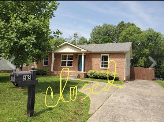 Congratulations for my buyer on her home purchase. Closed 7/27/2021