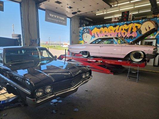 Need an alignment or tires on your classic car we can help you out.