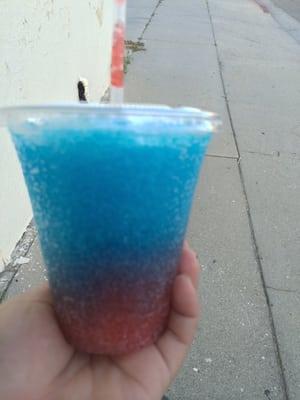 My reward after a long workout. I like the blue flavor over the red.