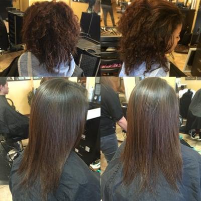 Thermal Reconditioning (Japanese hair straightening) straightens kinky or frizzy hair. Unlike traditional relaxers.