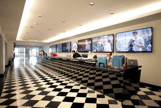 Inside New York Film Academy Battery Park at the reception area.