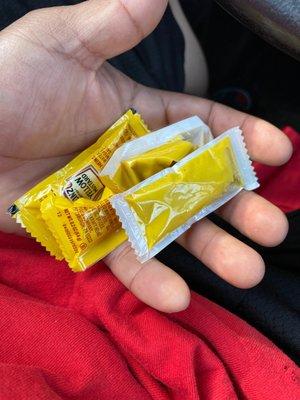 Got some Packets of mustard handed to me.,,