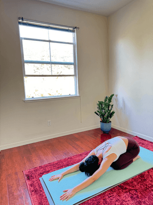 Deep relaxation in Shishuasana