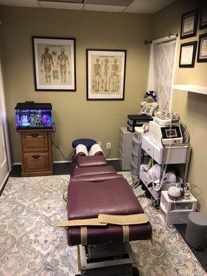 We have a state of the art decompression traction table, and low level laser for therapy.