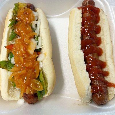 Two Foot Long  dawgs topped YOUR way!