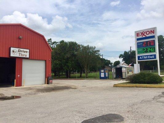 Drive-thru beer barn & Exxon gas