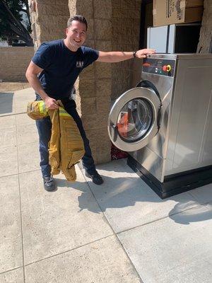 Carcinogen clearing washing machines have been purchased for numerous stations throughout the years.