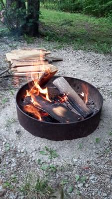 First fire at our campsite.