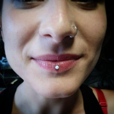 Piercings on point by (BabyEve) #micro #dermal #piercings #tattoos