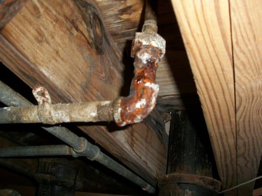 old, corroded and leaking plumbing