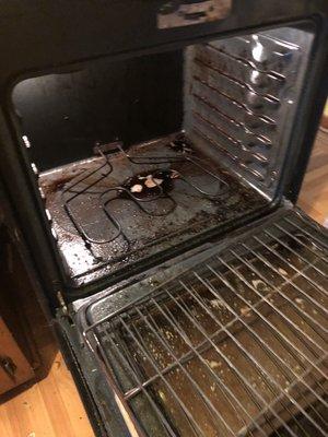 Oven cleaning before and after cleaning