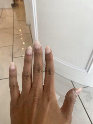 After she cut my nails shorter  (she only cut one hand)